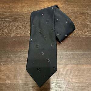 Hennessy Couture Paris New York Navy Blue Diamond Pattern Neck Tie